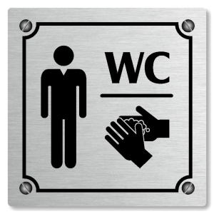 WC muži, 118x118mm, stříbrná, Kansas